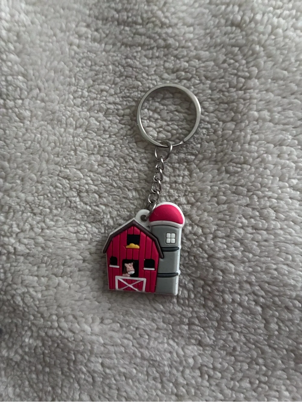Farm Animal Keychain Thank You Kraft Tag White Cute Key Ring Baby Shower Return